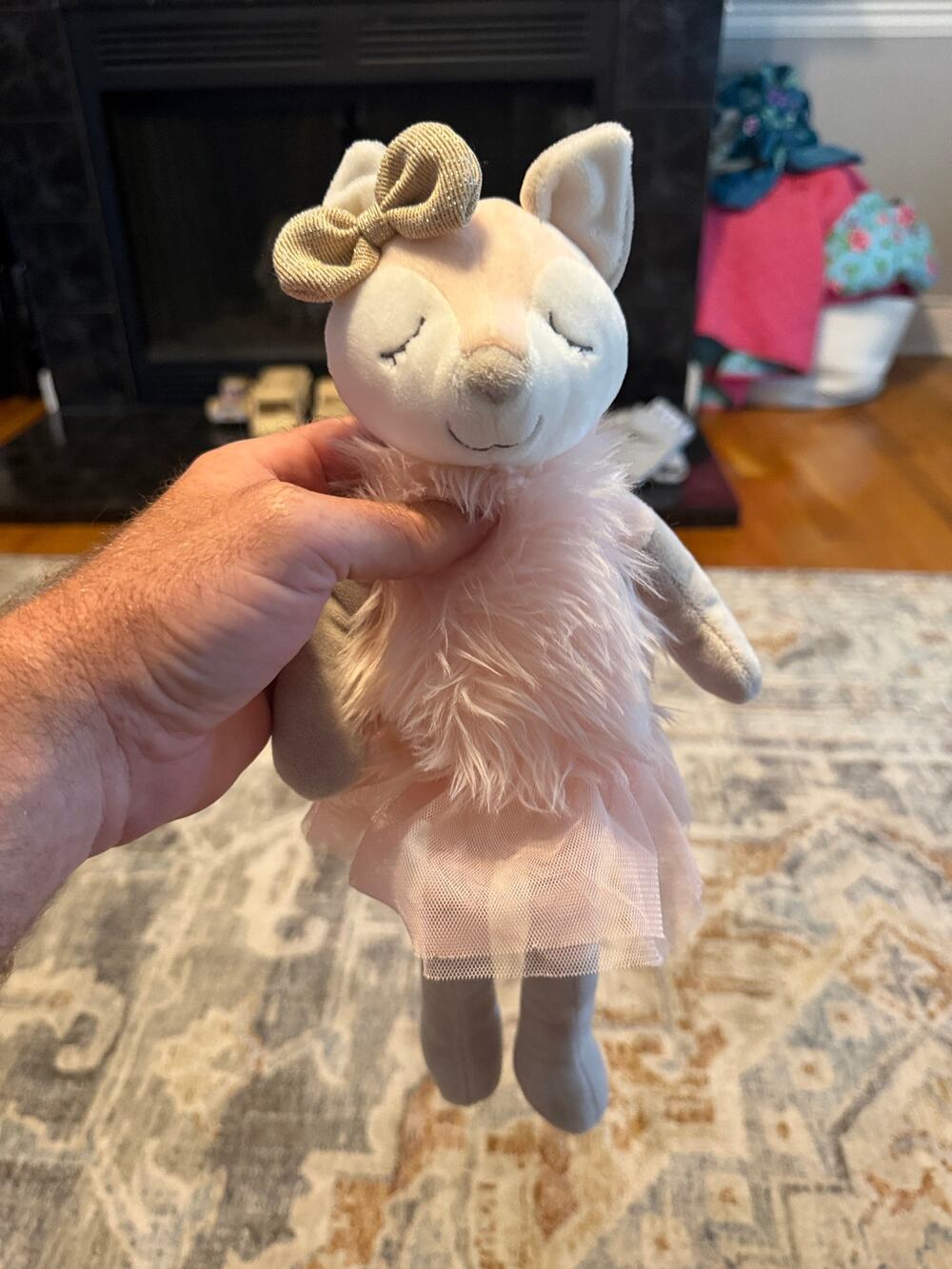 Mary Meyer Plush Llama Alpaca Ballerina Pink Tutu Gold Bow Stuffed Animal Toy
